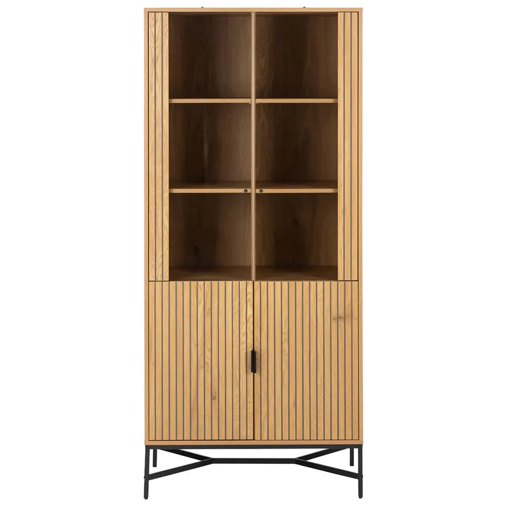 Florence Jaipur 4 Door Display Cabinet - Oak