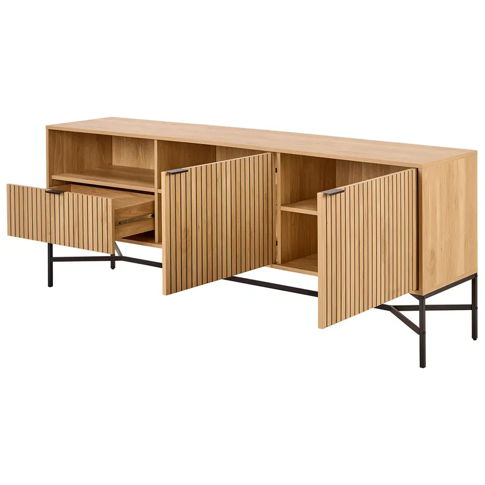 Florence Jaipur Sideboard with Drawer - Oak, Black