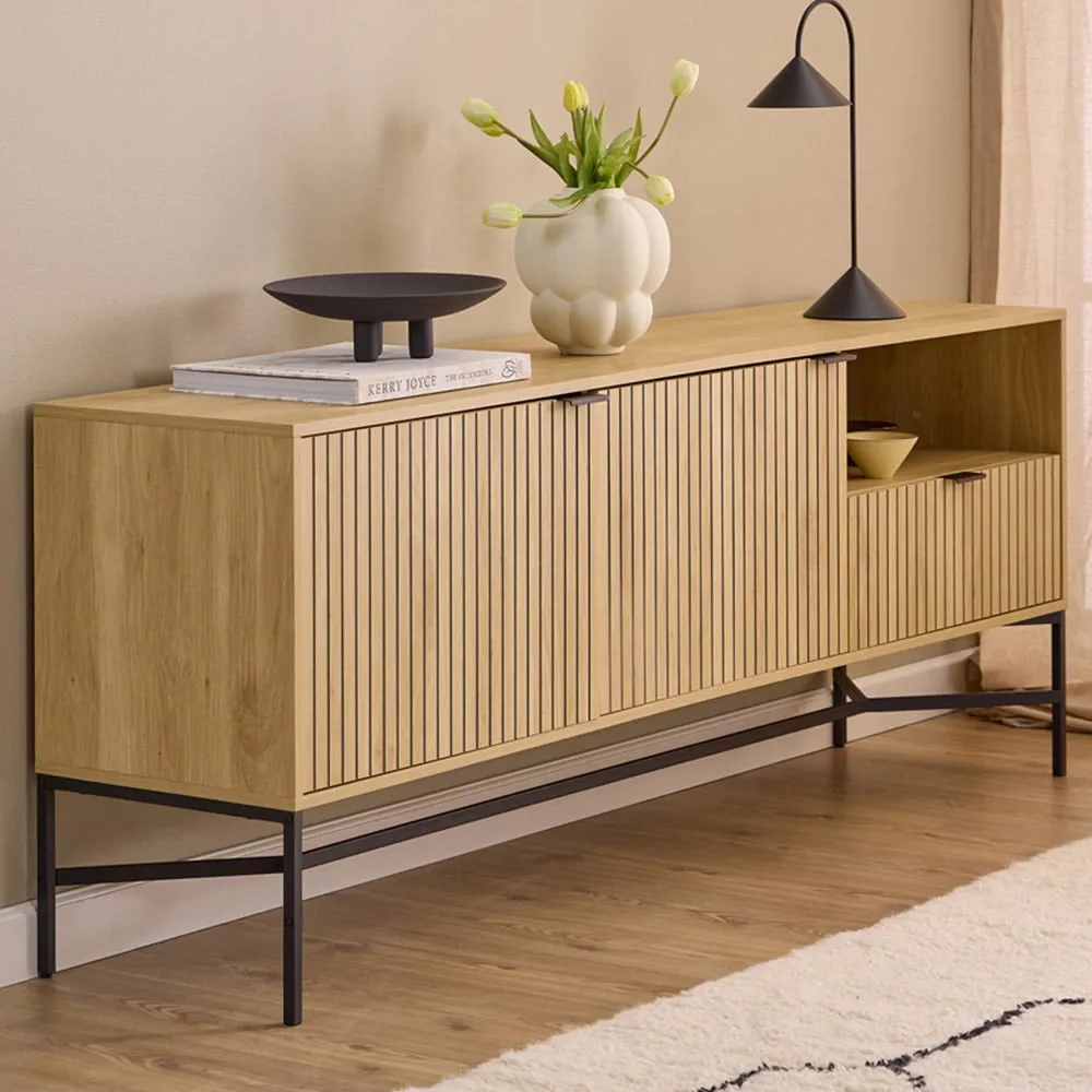 Florence Jaipur Sideboard with Drawer - Oak, Black