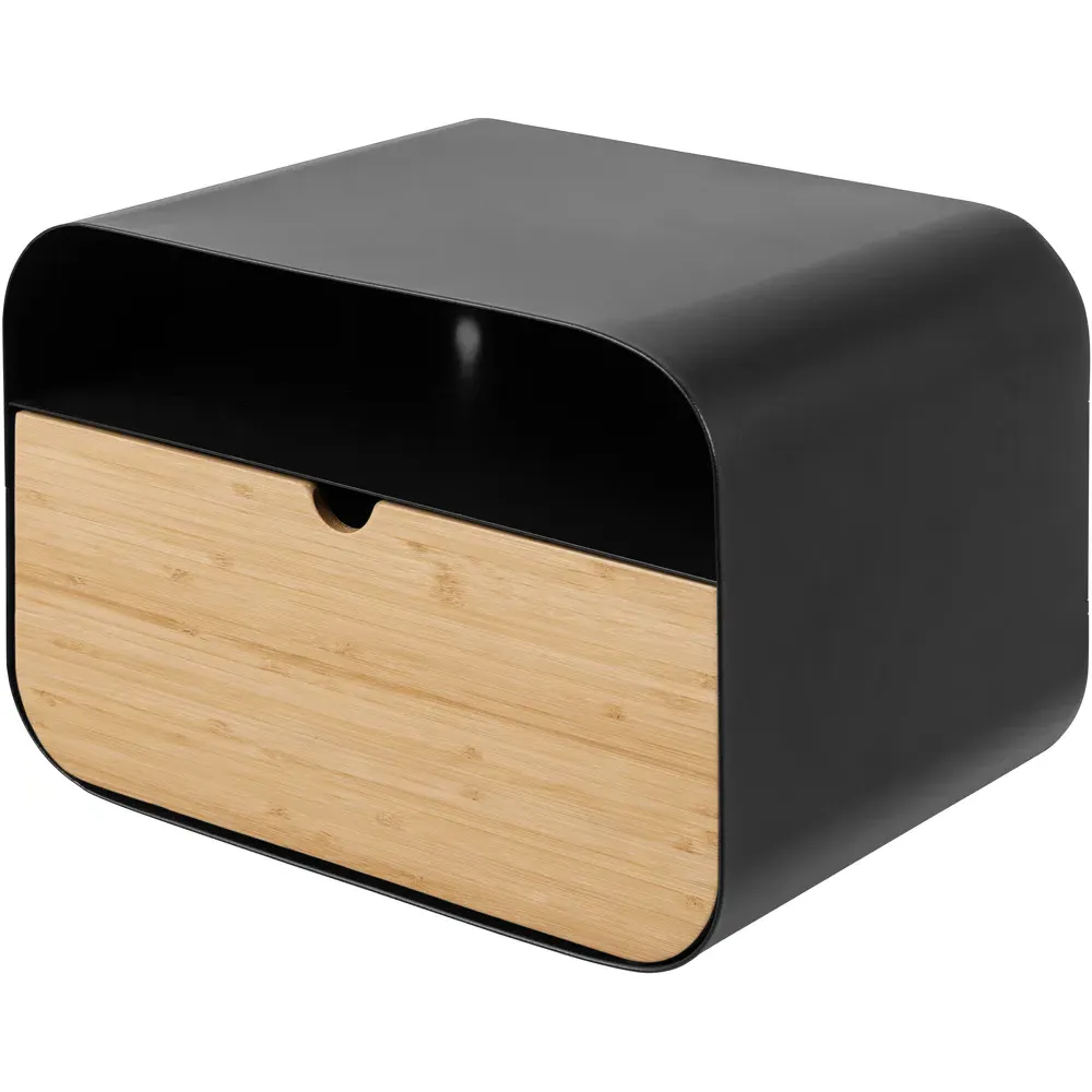 Florence Joliet Wall Mounted Bedside Table - Black, Bamboo