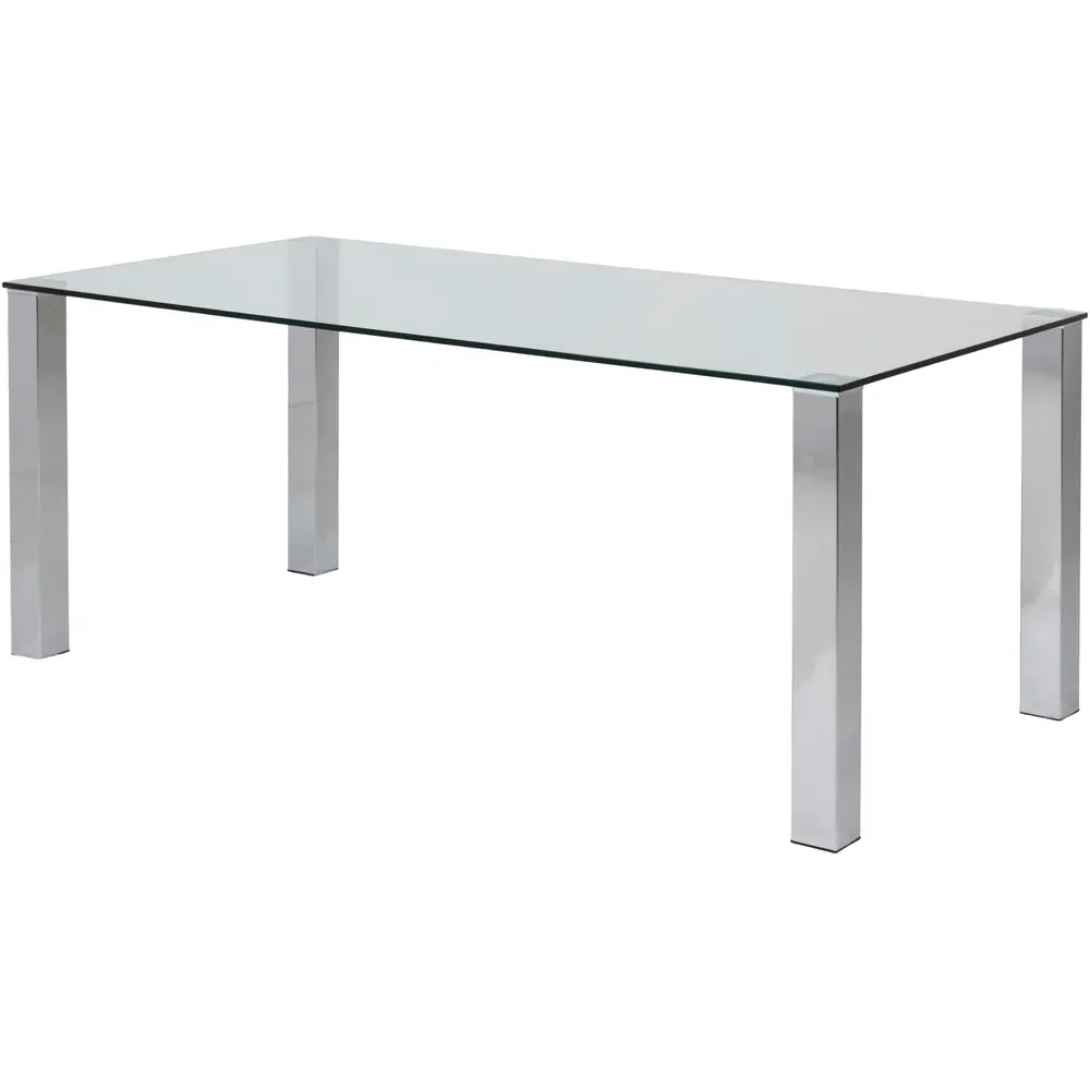 Florence Kante 8 Seater Dining Table - Silver, Glass