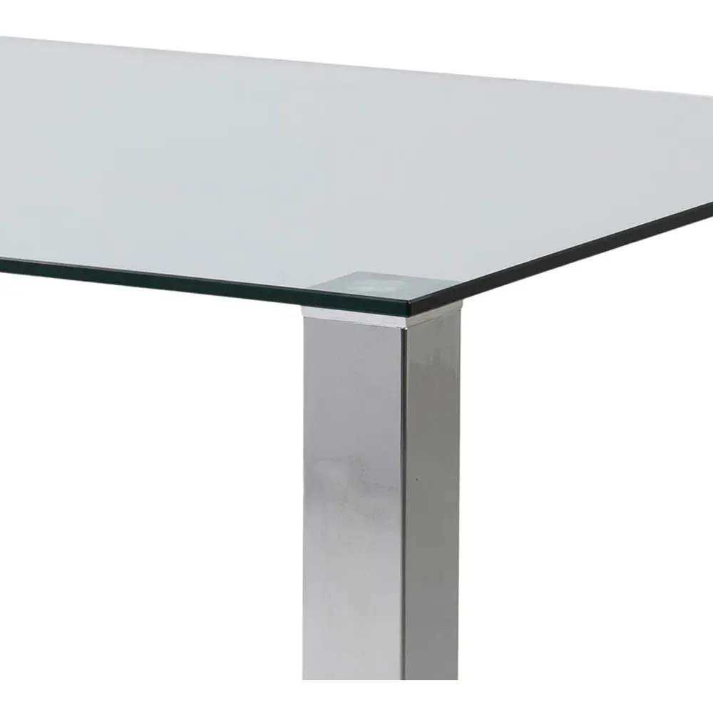 Florence Kante 8 Seater Dining Table - Silver, Glass