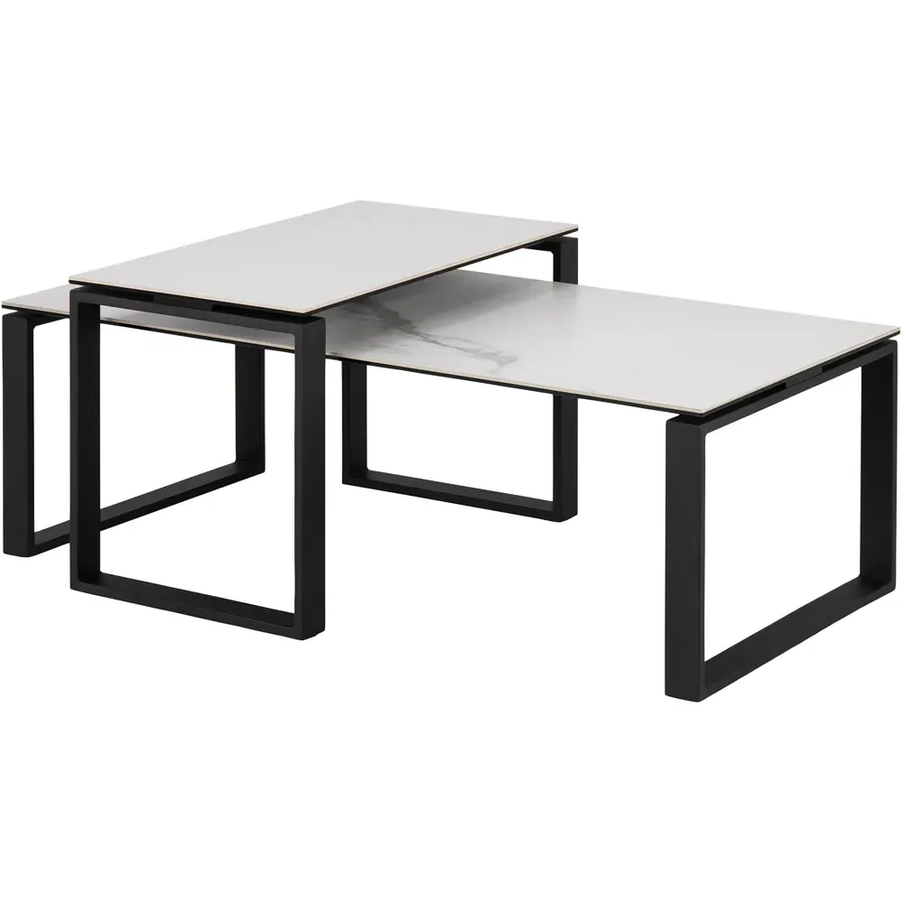 Florence Katrine Coffee Table Set of 2 - White, Ceramic