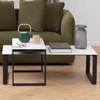 Florence Katrine Coffee Table Set of 2 - White, Ceramic