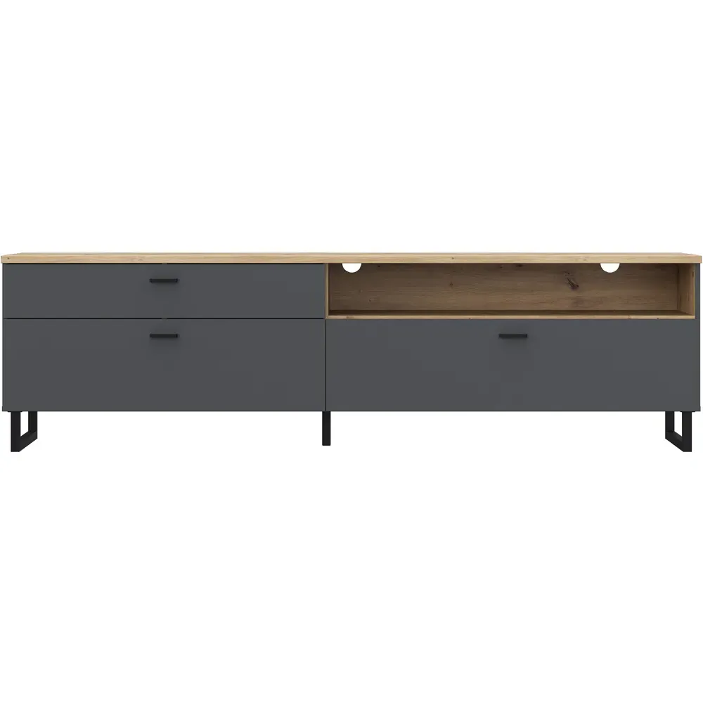 Florence Klara 2 Door TV Unit - Grey, Oak