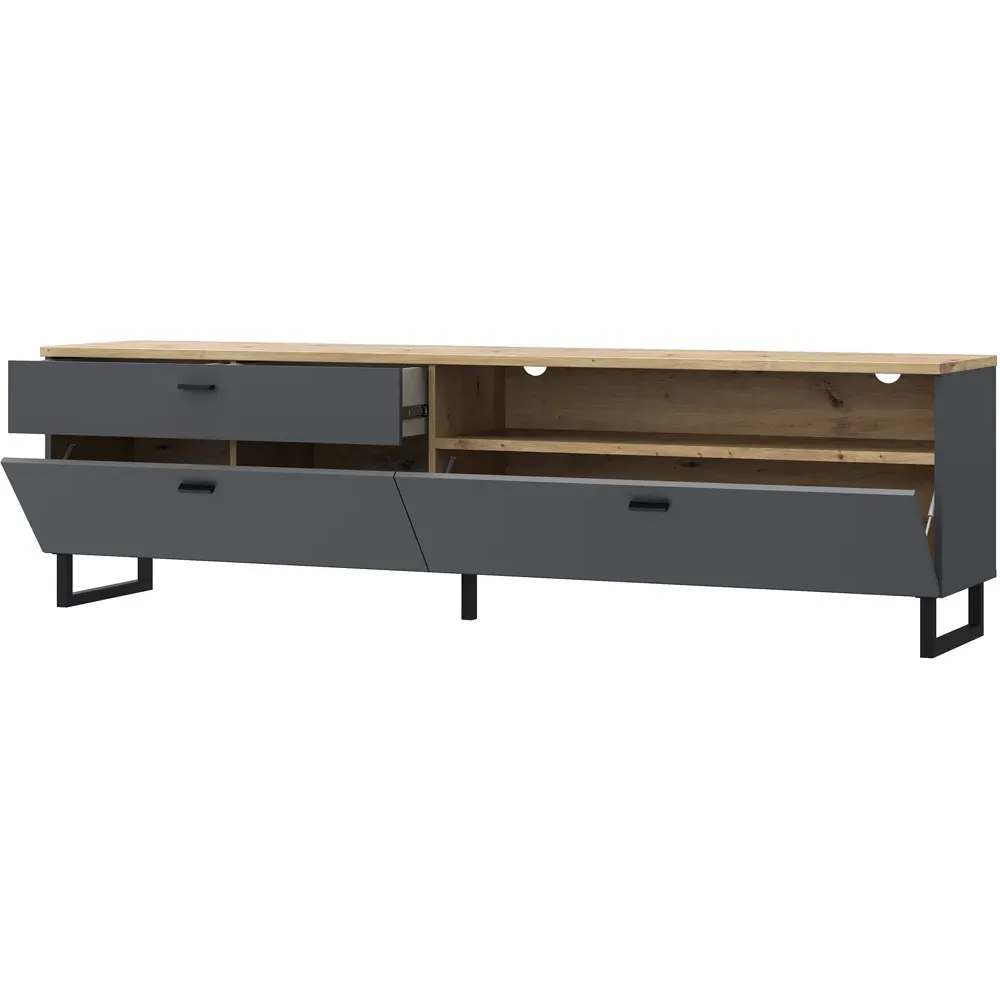 Florence Klara 2 Door TV Unit - Grey, Oak