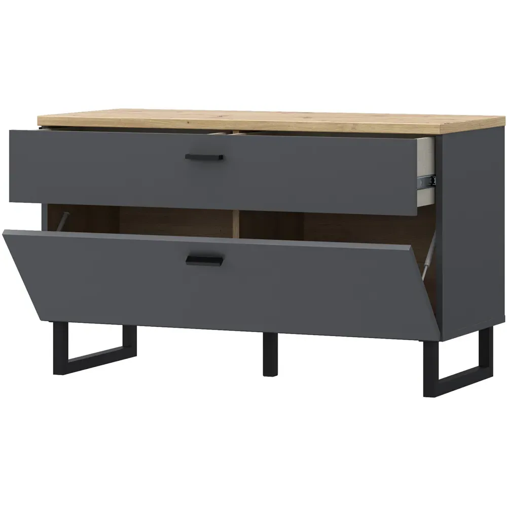 Florence Klara Single Door TV Unit - Grey, Oak