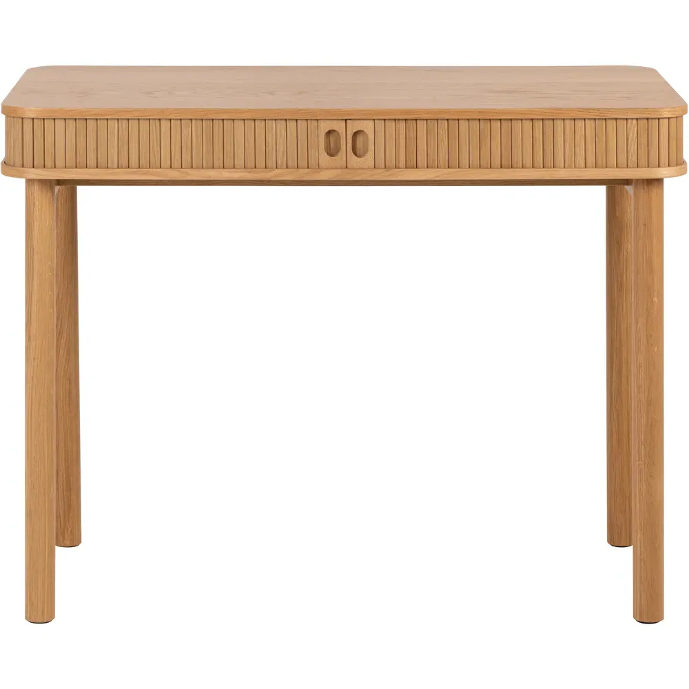 Florence Langley 2 Shelf Office Desk with Sliding Door - Brown, Oak