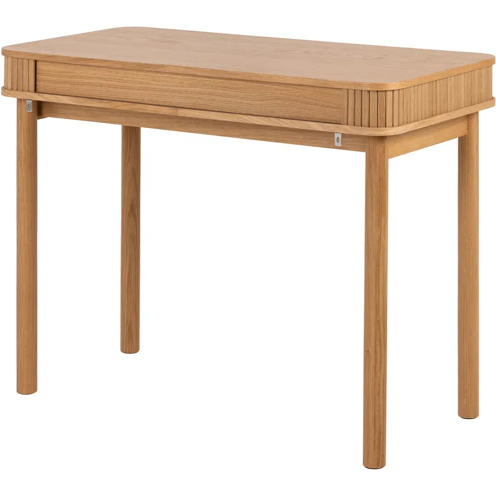 Florence Langley 2 Shelf Office Desk with Sliding Door - Brown, Oak