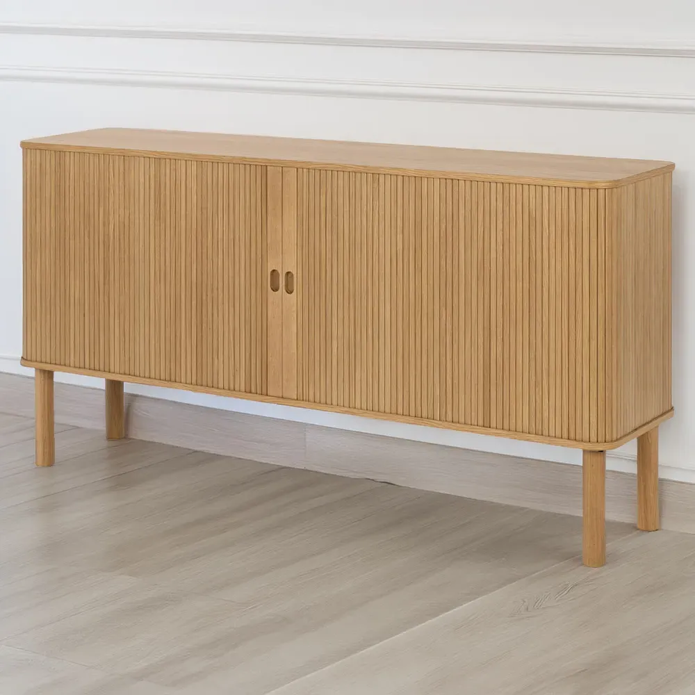 Florence Langley 4 Shelf Sideboard with Sliding Door - Brown, Oak