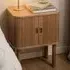 Florence Langley Single Shelf Bedside Table with Sliding Door - Brown, Oak