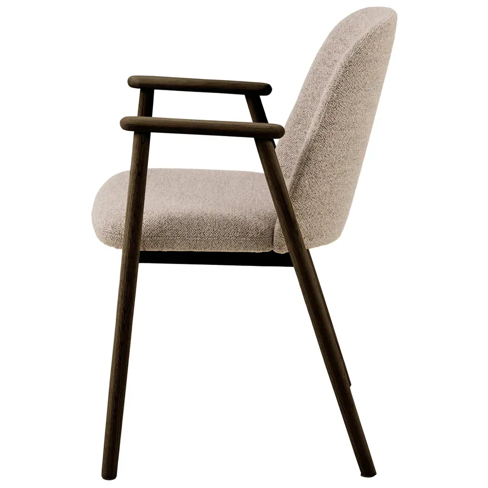 Florence Leo Set of 2 Dining Chairs with Armrests - Beige