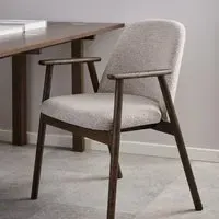 Florence Leo Set of 2 Dining Chairs with Armrests - Beige