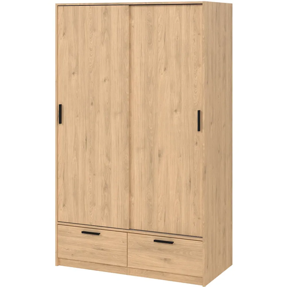 Florence Line 2 Door 2 Drawer Wardrobe - Brown, Oak