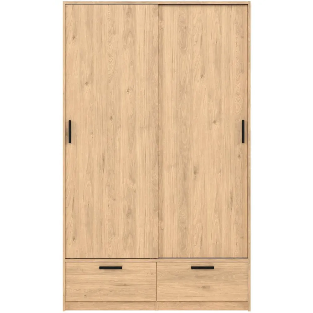 Florence Line 2 Door 2 Drawer Wardrobe - Brown, Oak