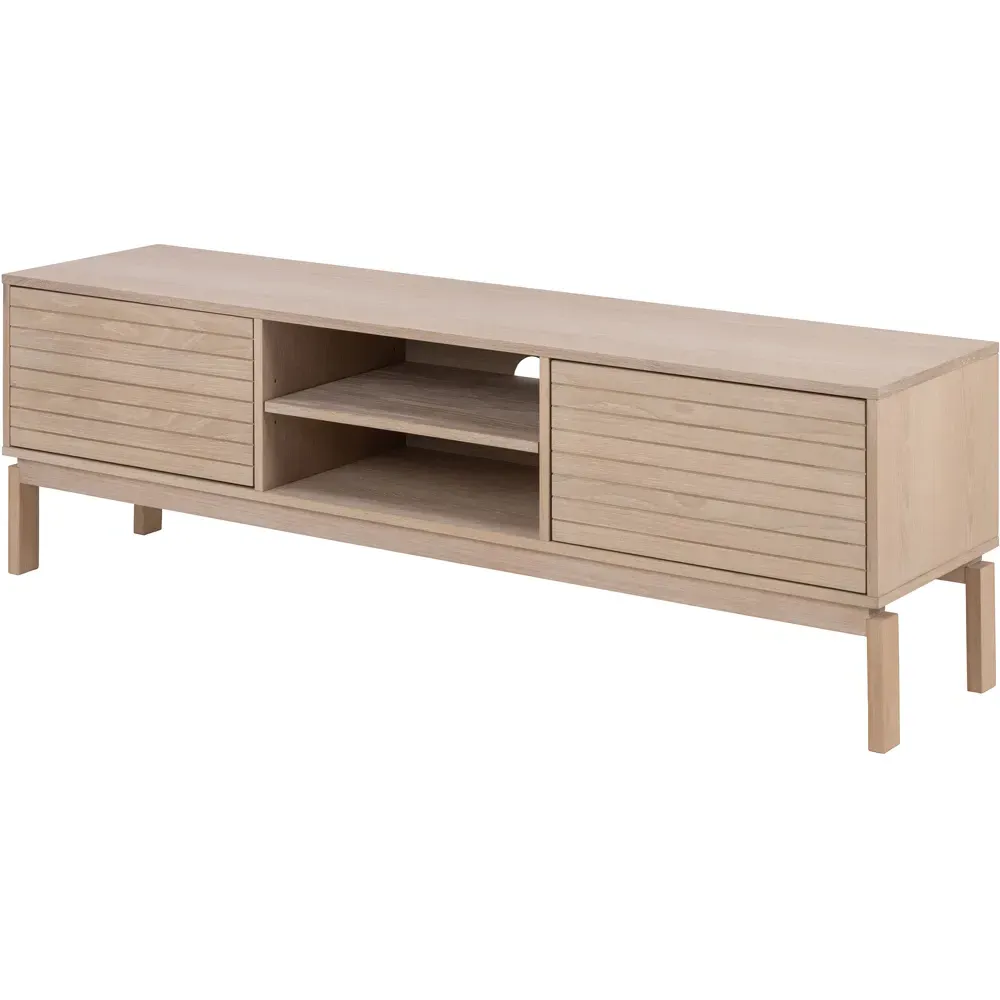 Florence Linley 2 Door TV Unit - White, Oak
