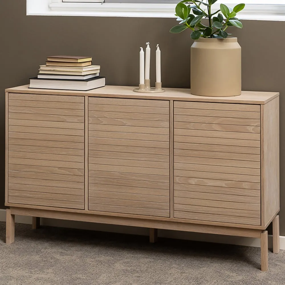 Florence Linley 3 Door Sideboard - White, Oak