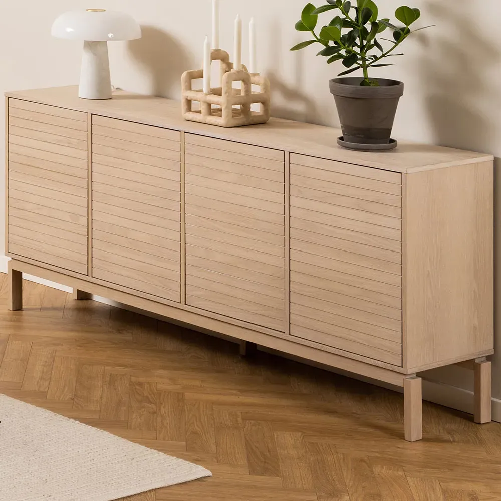 Florence Linley 4 Door Sideboard - White, Oak