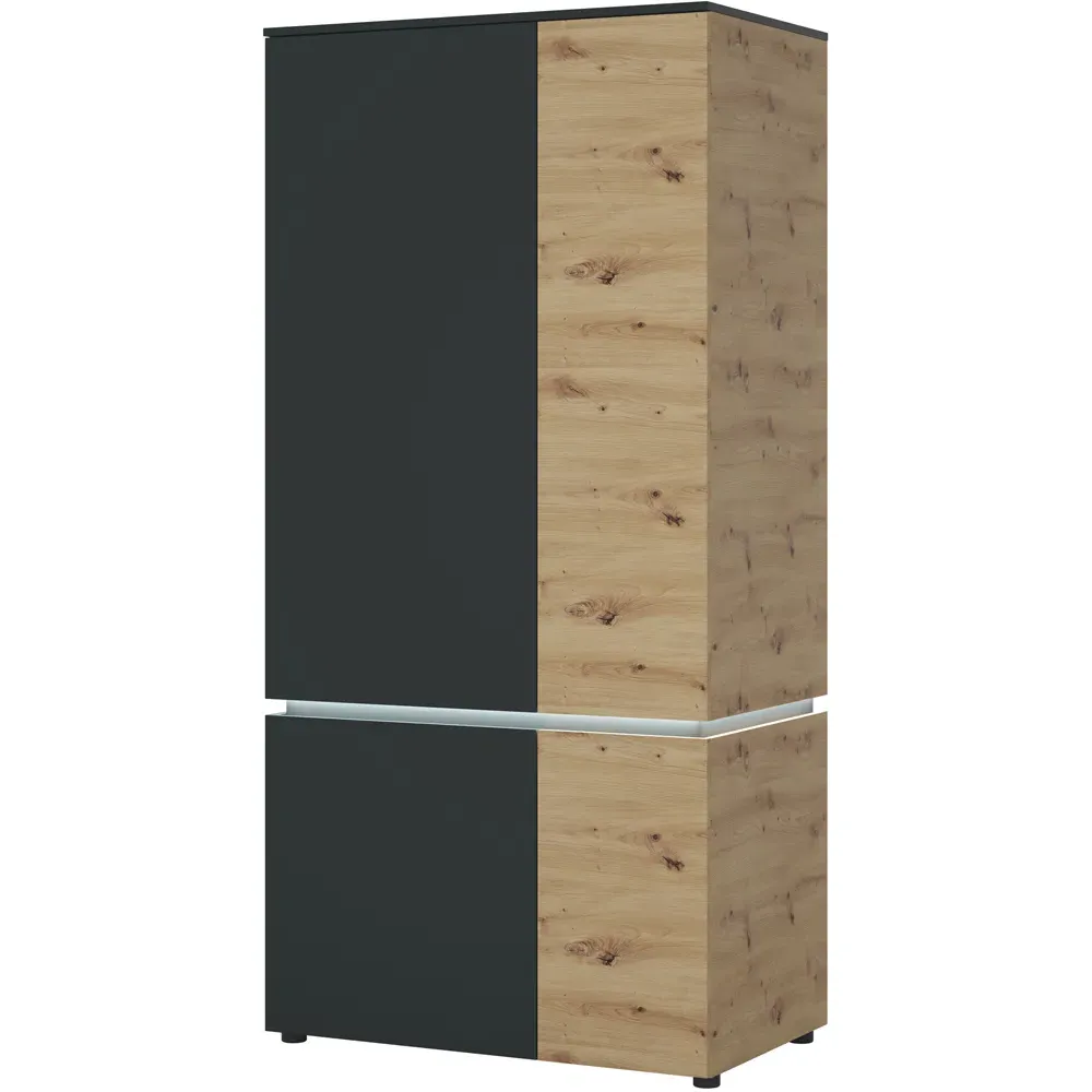 Florence Luci 4 Door Wardrobe with LED - Platinum, Oak