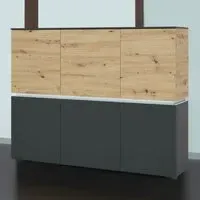 Florence Luci 6 Door Storage Cabinet with LED - Platinum, Oak