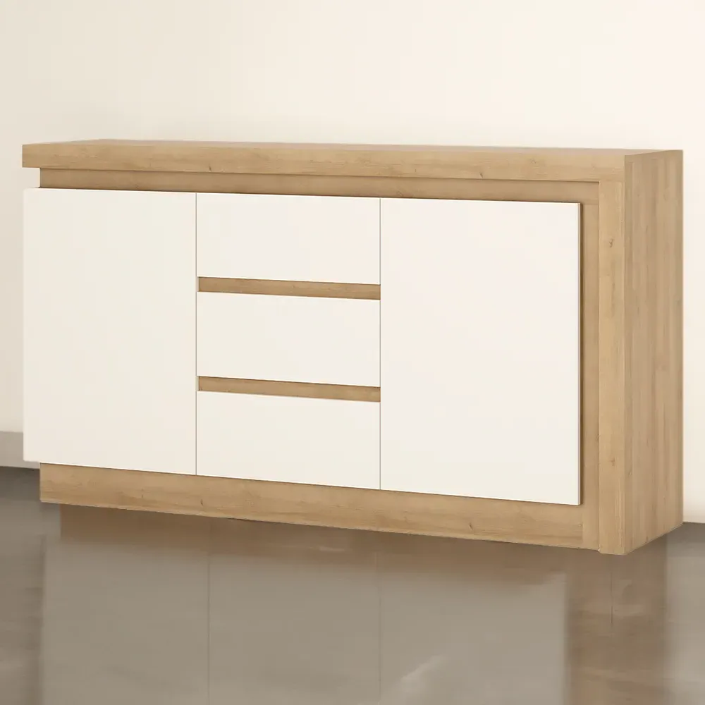 Florence Lyon 2 Door 3 Drawer Sideboard with LED - Riviera Oak image