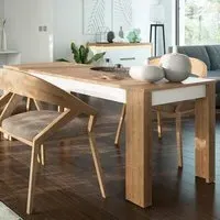 Florence Lyon 4 Seater Extendable Dining Table - Oak, White
