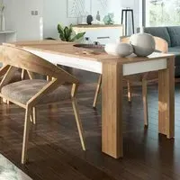 Florence Lyon 6 Seater Extendable Dining Table - Oak, White