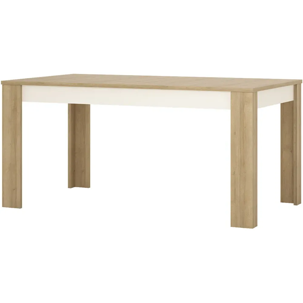 Florence Lyon 6 Seater Extendable Dining Table - Oak, White