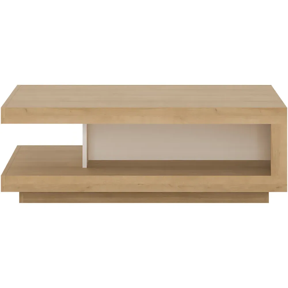 Florence Lyon Coffee Table with Storage - Oak, White