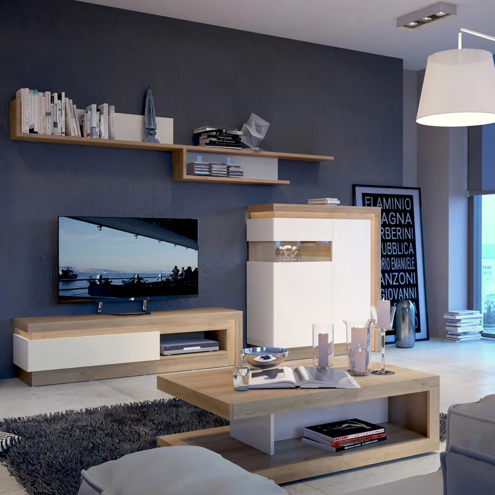 Florence Lyon Coffee Table with Storage - Oak, White