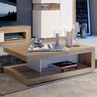 Florence Lyon Coffee Table with Storage - Oak, White