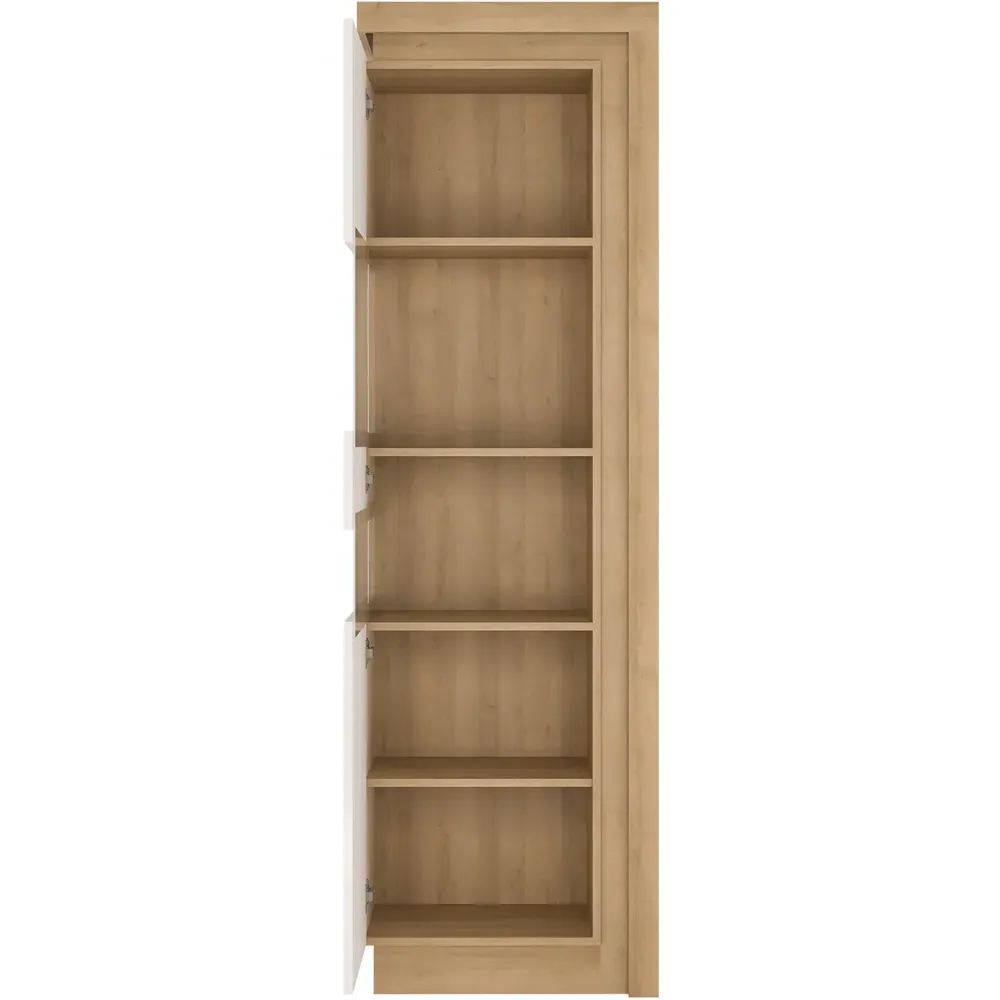 Florence Lyon Single Door Display Cabinet with LED - Riviera Oak