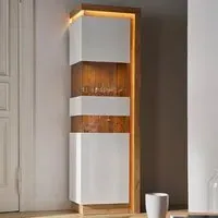 Florence Lyon Single Door Display Cabinet with LED - Riviera Oak
