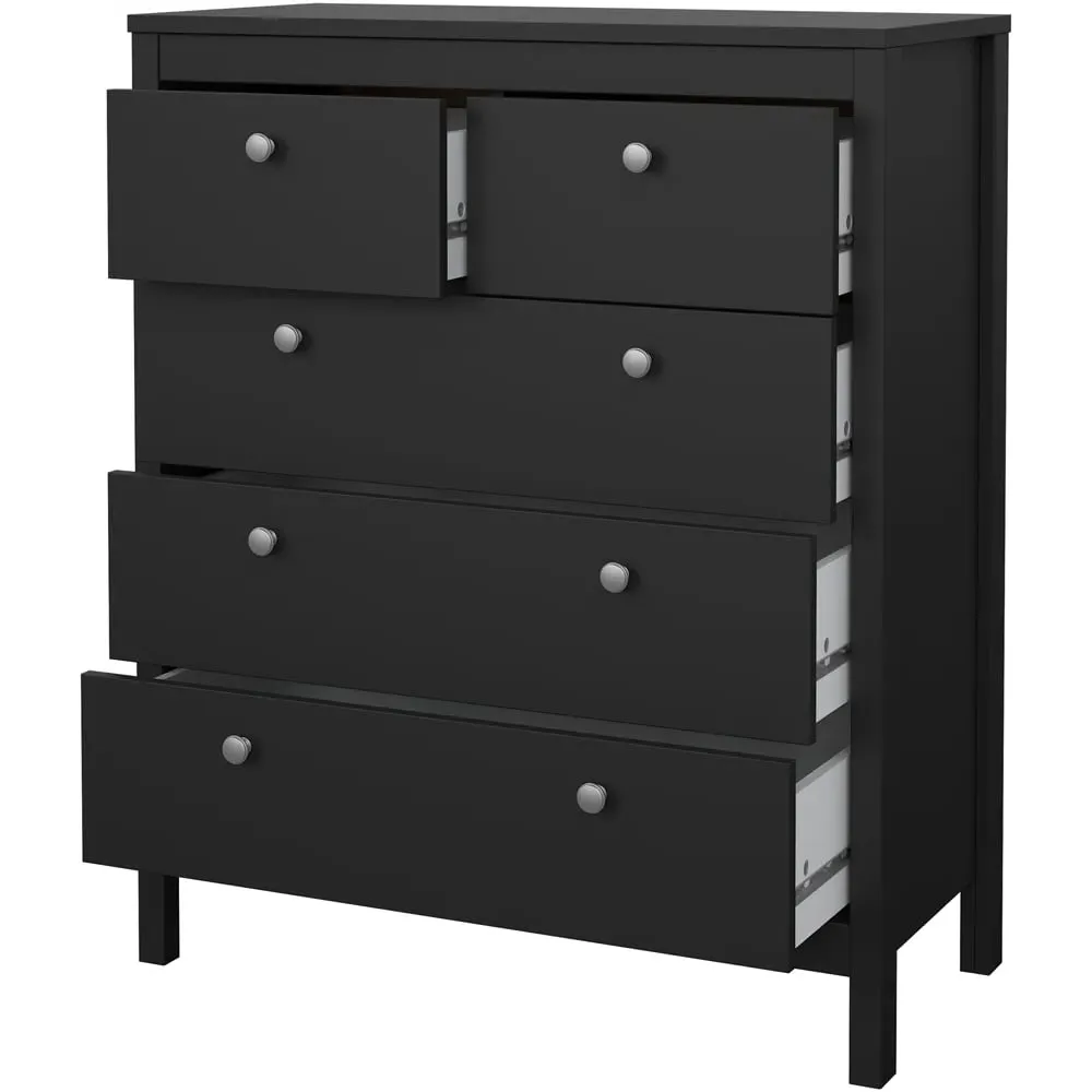 Florence Madrid 3 Piece Bedroom Furniture Set - Black
