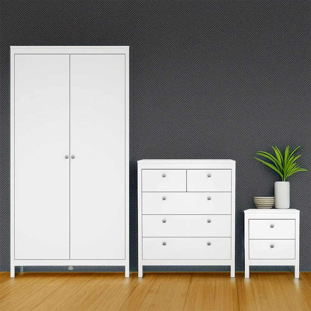 Florence Madrid 3 Piece Bedroom Furniture Set - White