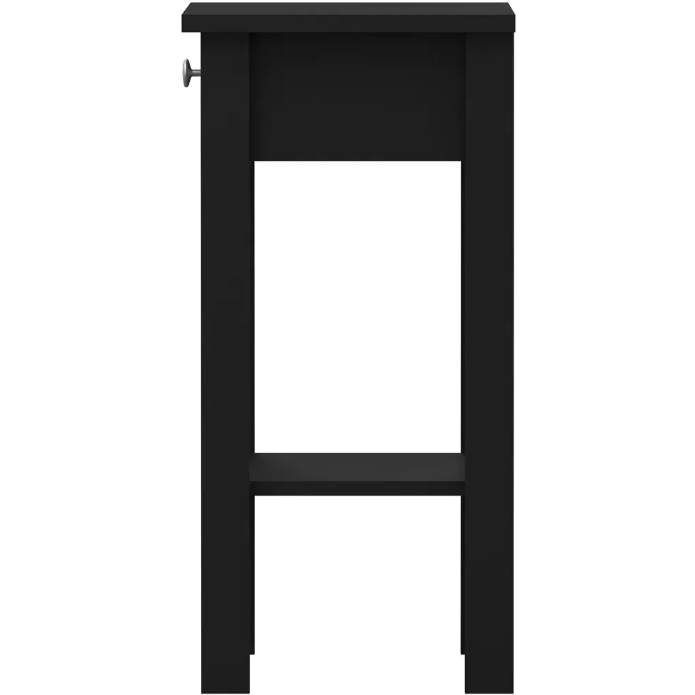 Florence Madrid Single Drawer Bedside Table - Black