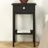 Florence Madrid Single Drawer Bedside Table - Black