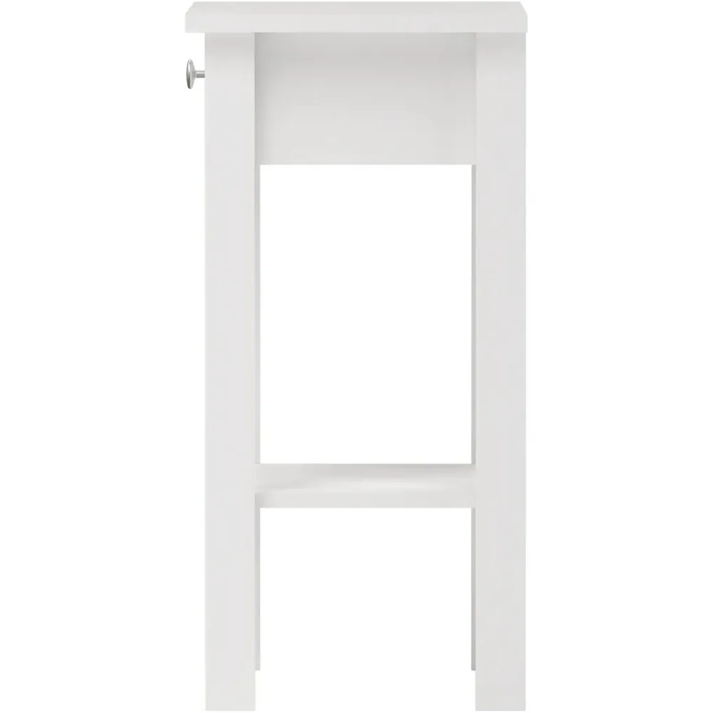 Florence Madrid Single Drawer Bedside Table - White