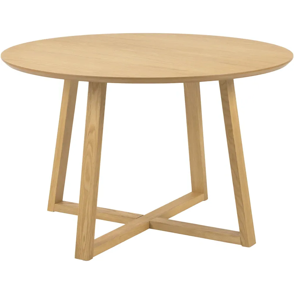 Florence Malika Round Dining Table - Brown, Oak