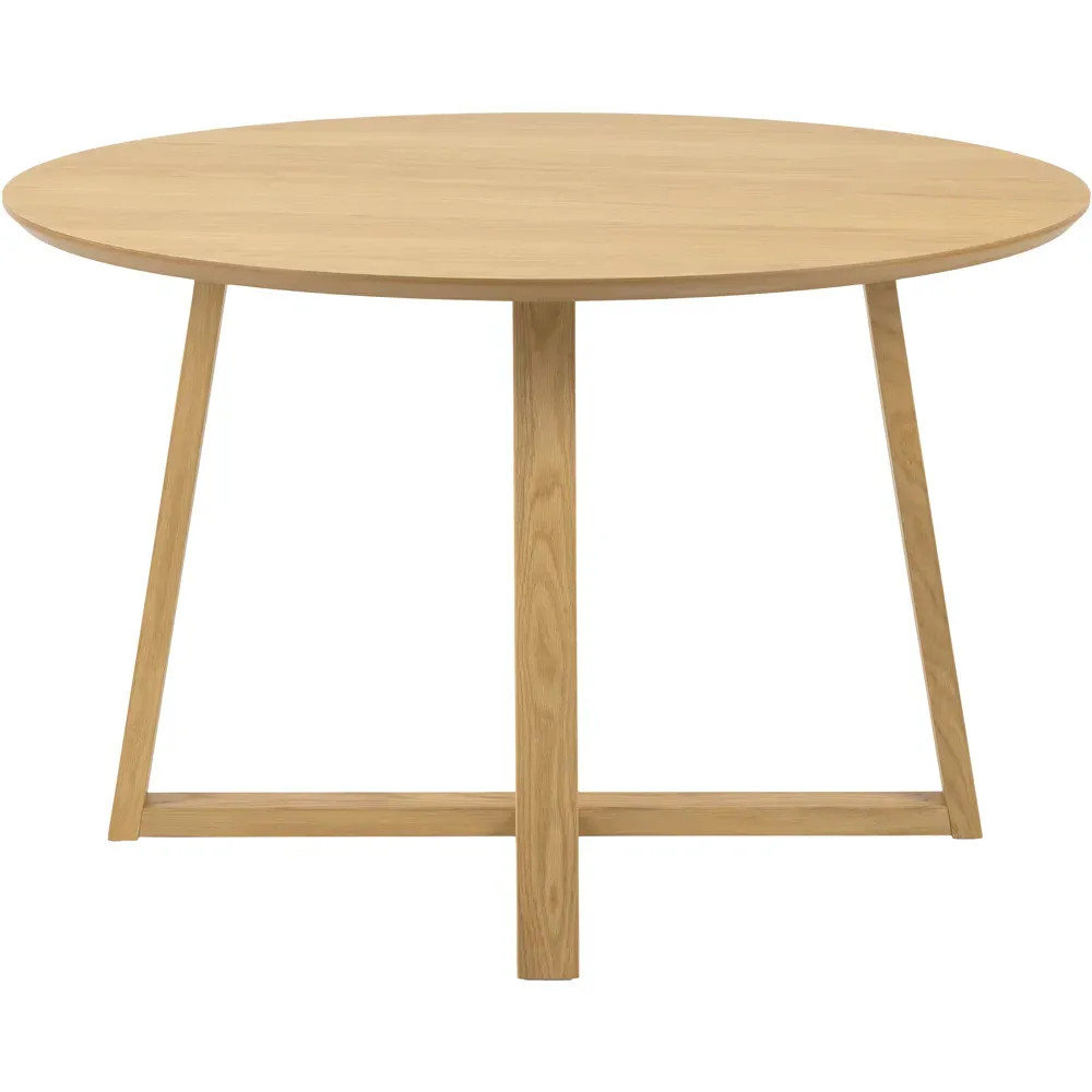 Florence Malika Round Dining Table - Brown, Oak