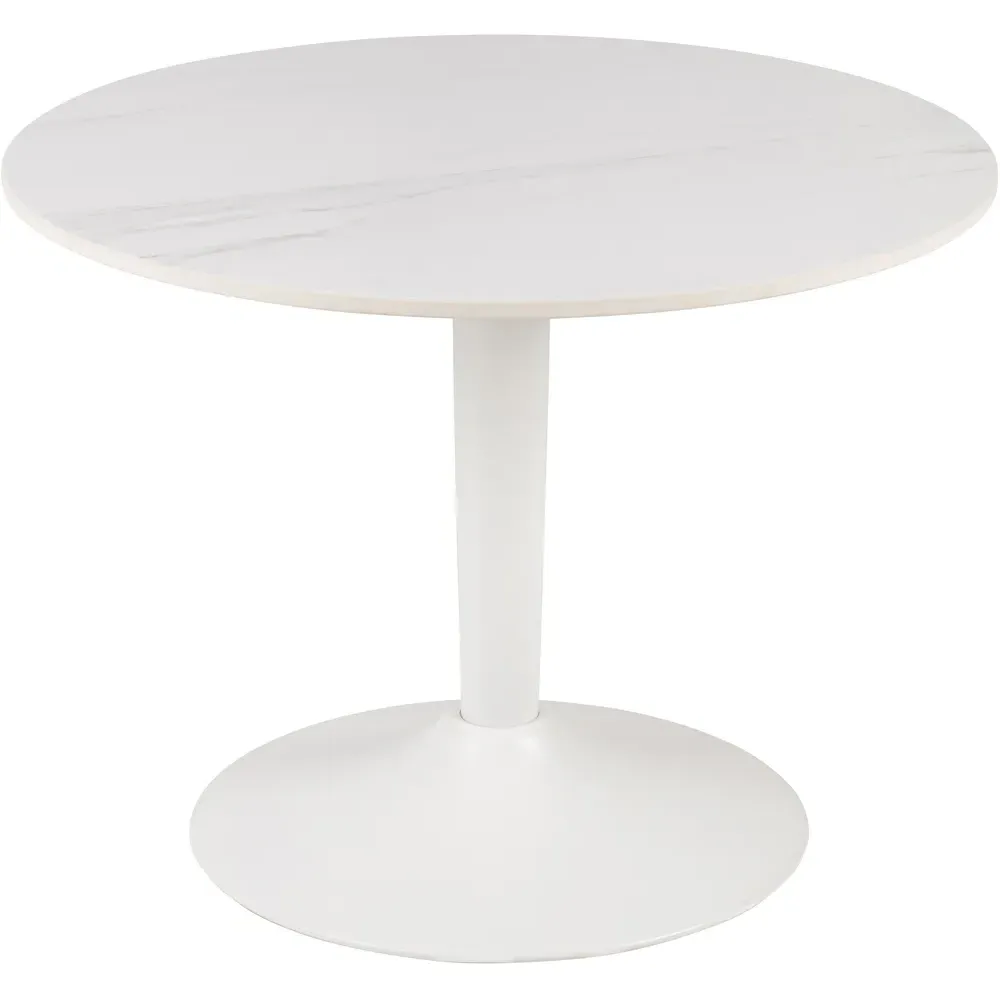 Florence Malta Round Coffee Table - White, Ceramic