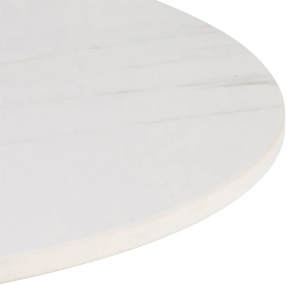 Florence Malta Round Coffee Table - White, Ceramic