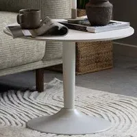 Florence Malta Round Coffee Table - White, Ceramic