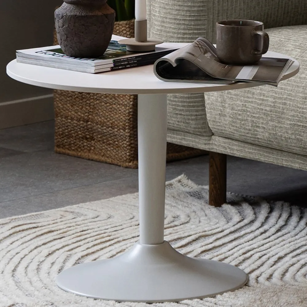 Florence Malta Round Coffee Table - White, Ceramic image