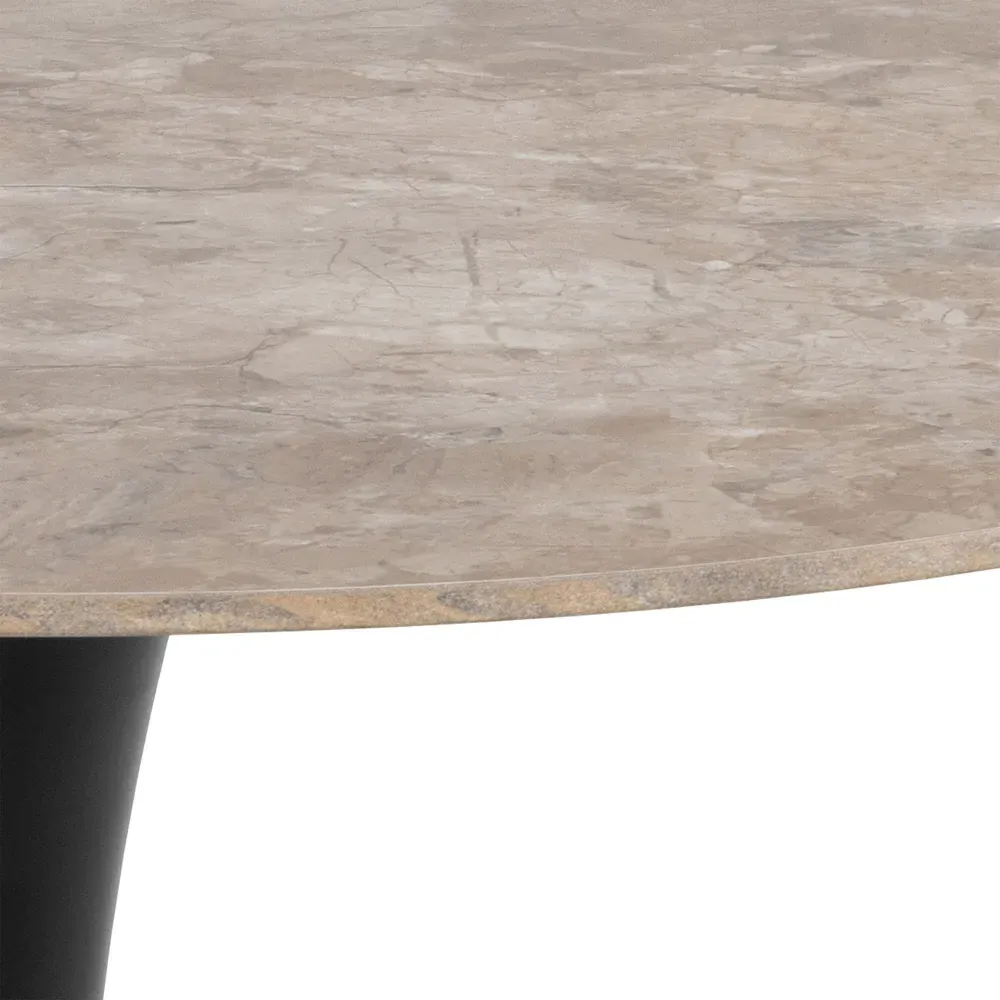 Florence Malta Round Dining Table - Brown, Ceramic