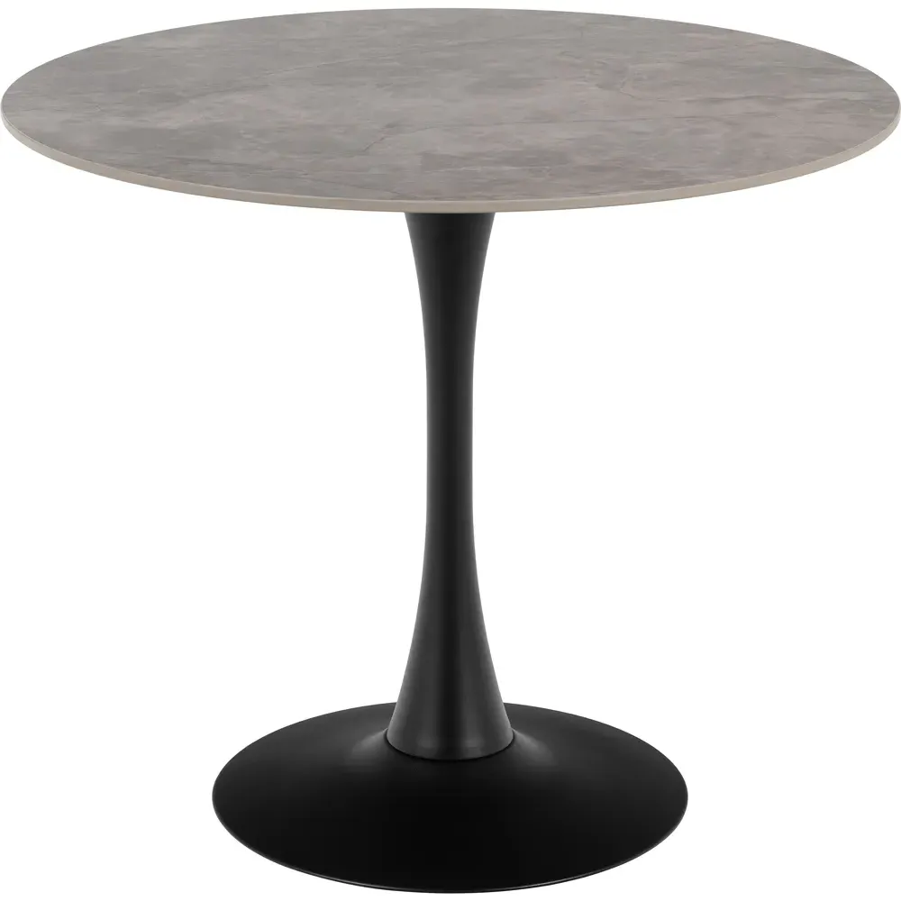 Florence Malta Round Dining Table - Grey, Ceramic