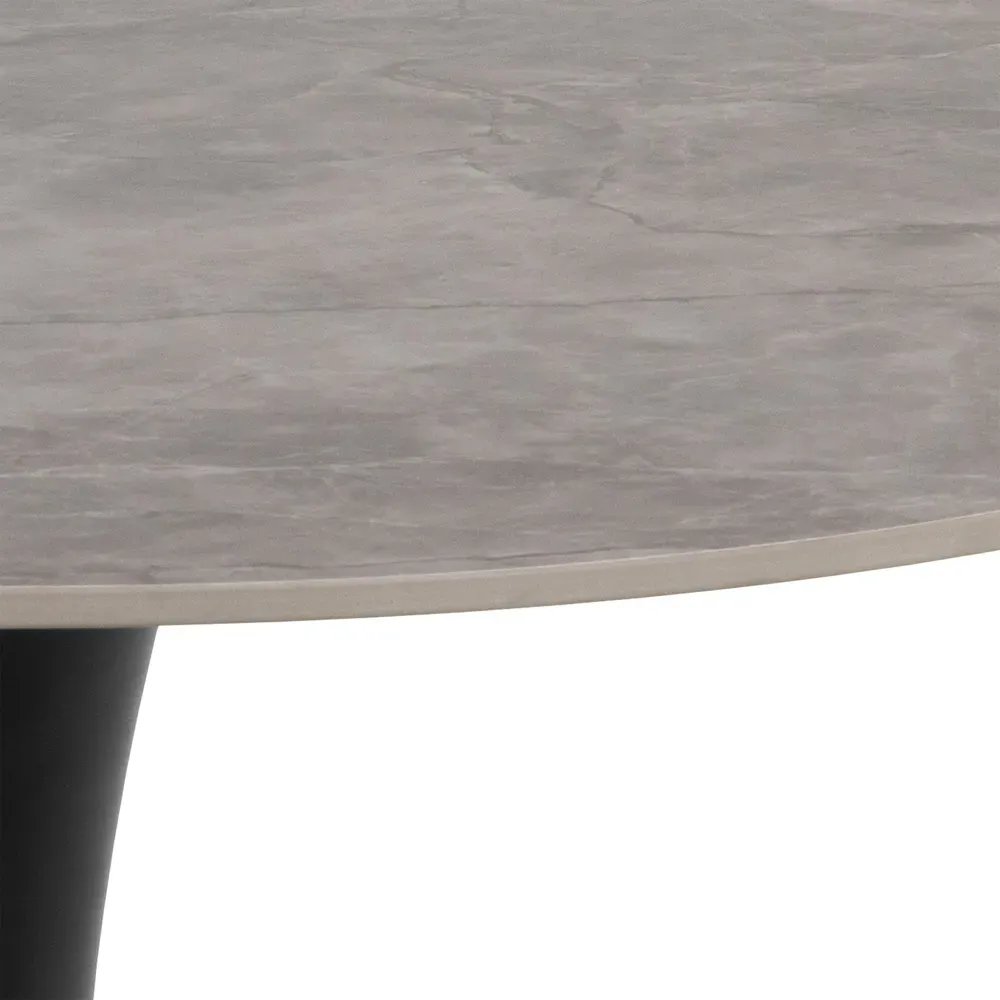 Florence Malta Round Dining Table - Grey, Ceramic