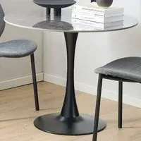 Florence Malta Round Dining Table - Grey, Ceramic