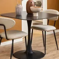 Florence Malta Square Dining Table - Black, Ceramic