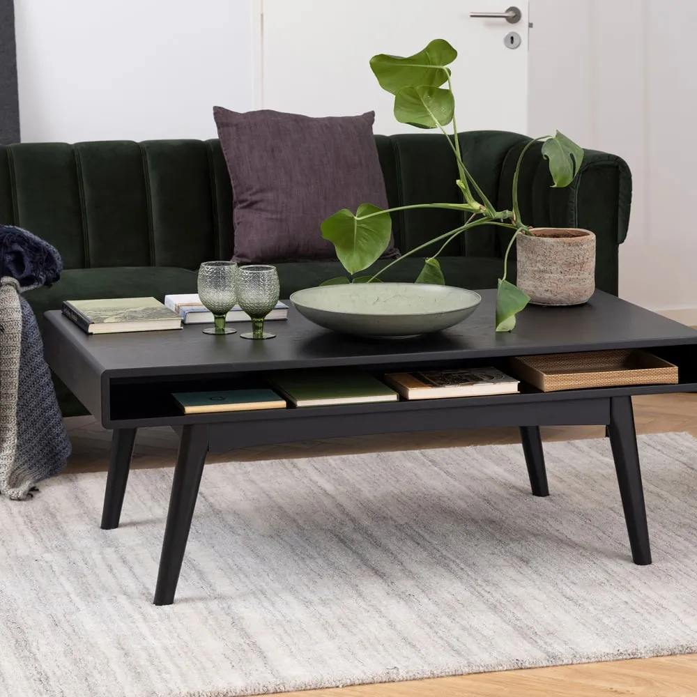 Florence Marte Rectangular Coffee Table - Black, Oak image